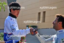 (L to R): Yuki Tsunoda (JPN) RB with Daniel Ricciardo (AUS) RB. 21.02.2024. Formula 1 Testing, Sakhir, Bahrain, Day One.