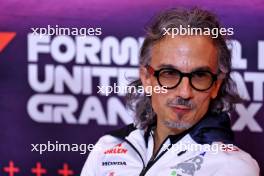 Laurent Mekies (FRA) RB Technical Director in the FIA Press Conference. 18.10.2024. Formula 1 World Championship, Rd 19, United States Grand Prix, Austin, Texas, USA, Sprint Qualifying Day