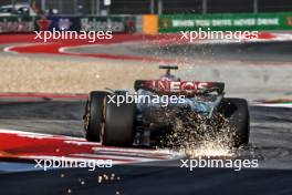 George Russell (GBR) Mercedes AMG F1 W15 sends sparks flying. 18.10.2024. Formula 1 World Championship, Rd 19, United States Grand Prix, Austin, Texas, USA, Sprint Qualifying Day