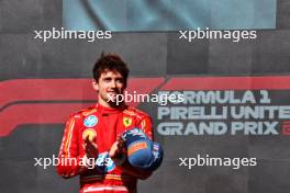 Race winner Charles Leclerc (MON) Ferrari celebrates on the podium. 20.10.2024. Formula 1 World Championship, Rd 19, United States Grand Prix, Austin, Texas, USA, Race Day.