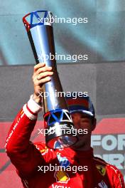 Race winner Charles Leclerc (MON) Ferrari celebrates on the podium. 20.10.2024. Formula 1 World Championship, Rd 19, United States Grand Prix, Austin, Texas, USA, Race Day.