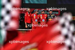 The podium (L to R): Ravin Jain (GBR) Ferrari Strategy Director; Carlos Sainz Jr (ESP) Ferrari, second; Charles Leclerc (MON) Ferrari, race winner; Max Verstappen (NLD) Red Bull Racing, third. 20.10.2024. Formula 1 World Championship, Rd 19, United States Grand Prix, Austin, Texas, USA, Race Day.