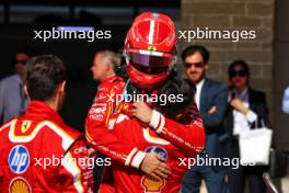 Race winner Charles Leclerc (MON) Ferrari celebrates with the team in parc ferme. 20.10.2024. Formula 1 World Championship, Rd 19, United States Grand Prix, Austin, Texas, USA, Race Day.