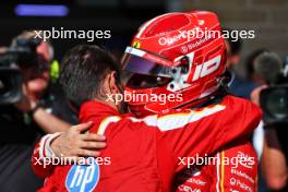 Race winner Charles Leclerc (MON) Ferrari celebrates with the team in parc ferme. 20.10.2024. Formula 1 World Championship, Rd 19, United States Grand Prix, Austin, Texas, USA, Race Day.