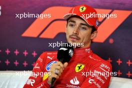 Charles Leclerc (MON) Ferrari in the post race FIA Press Conference. 20.10.2024. Formula 1 World Championship, Rd 19, United States Grand Prix, Austin, Texas, USA, Race Day.