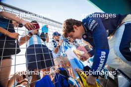 Franco Colapinto (ARG) Williams Racing celebrates with fans after the race. 20.10.2024. Formula 1 World Championship, Rd 19, United States Grand Prix, Austin, Texas, USA, Race Day.