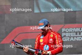 Race winner Charles Leclerc (MON) Ferrari celebrates on the podium. 20.10.2024. Formula 1 World Championship, Rd 19, United States Grand Prix, Austin, Texas, USA, Race Day.