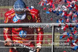 Race winner Charles Leclerc (MON) Ferrari celebrates on the podium. 20.10.2024. Formula 1 World Championship, Rd 19, United States Grand Prix, Austin, Texas, USA, Race Day.