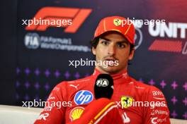 Carlos Sainz Jr (ESP) Ferrari in the post race FIA Press Conference. 20.10.2024. Formula 1 World Championship, Rd 19, United States Grand Prix, Austin, Texas, USA, Race Day.