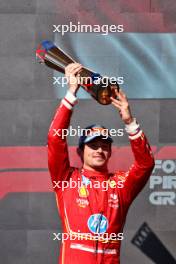 Race winner Charles Leclerc (MON) Ferrari celebrates on the podium. 20.10.2024. Formula 1 World Championship, Rd 19, United States Grand Prix, Austin, Texas, USA, Race Day.