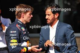 (L to R): third [placed Max Verstappen (NLD) Red Bull Racing with Mohammed Bin Sulayem (UAE) FIA President in parc ferme. 20.10.2024. Formula 1 World Championship, Rd 19, United States Grand Prix, Austin, Texas, USA, Race Day.