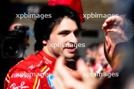 Carlos Sainz Jr (ESP) Ferrari celebrates his second position with the team in parc ferme. 20.10.2024. Formula 1 World Championship, Rd 19, United States Grand Prix, Austin, Texas, USA, Race Day.