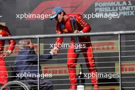 Race winner Charles Leclerc (MON) Ferrari celebrates on the podium. 20.10.2024. Formula 1 World Championship, Rd 19, United States Grand Prix, Austin, Texas, USA, Race Day.