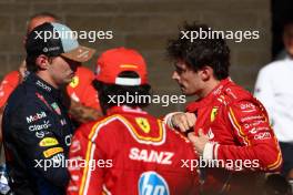 1st place Charles Leclerc (MON) Ferrari SF-24 with 3rd place Max Verstappen (NLD) Red Bull Racing RB20. 20.10.2024. Formula 1 World Championship, Rd 19, United States Grand Prix, Austin, Texas, USA, Race Day.