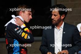 3rd place Max Verstappen (NLD) Red Bull Racing RB20 with Mohammed Bin Sulayem (UAE) FIA President. 20.10.2024. Formula 1 World Championship, Rd 19, United States Grand Prix, Austin, Texas, USA, Race Day.