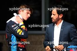 (L to R): third [placed Max Verstappen (NLD) Red Bull Racing with Mohammed Bin Sulayem (UAE) FIA President in parc ferme. 20.10.2024. Formula 1 World Championship, Rd 19, United States Grand Prix, Austin, Texas, USA, Race Day.