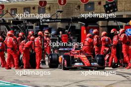 Charles Leclerc (MON) Ferrari SF-24 makes a pit stop. 20.10.2024. Formula 1 World Championship, Rd 19, United States Grand Prix, Austin, Texas, USA, Race Day.