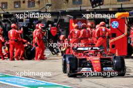 Charles Leclerc (MON) Ferrari SF-24 makes a pit stop. 20.10.2024. Formula 1 World Championship, Rd 19, United States Grand Prix, Austin, Texas, USA, Race Day.