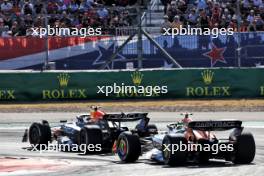 Max Verstappen (NLD) Red Bull Racing RB20 and Lando Norris (GBR) McLaren MCL38 battle for position. 20.10.2024. Formula 1 World Championship, Rd 19, United States Grand Prix, Austin, Texas, USA, Race Day.