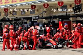 Charles Leclerc (MON) Ferrari SF-24 makes a pit stop. 20.10.2024. Formula 1 World Championship, Rd 19, United States Grand Prix, Austin, Texas, USA, Race Day.