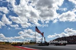 Carlos Sainz Jr (ESP) Ferrari SF-24, George Russell (GBR) Mercedes AMG F1 W15, and Charles Leclerc (MON) Ferrari SF-24. 19.10.2024. Formula 1 World Championship, Rd 19, United States Grand Prix, Austin, Texas, USA, Sprint and Qualifying Day.