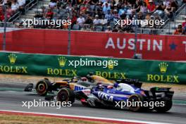 Liam Lawson (NZL) RB VCARB 01 and Esteban Ocon (FRA) Alpine F1 Team A524 battle for position. 19.10.2024. Formula 1 World Championship, Rd 19, United States Grand Prix, Austin, Texas, USA, Sprint and Qualifying Day.