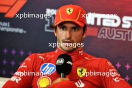 Carlos Sainz Jr (ESP) Ferrari in the post Sprint FIA Press Conference. 19.10.2024. Formula 1 World Championship, Rd 19, United States Grand Prix, Austin, Texas, USA, Sprint and Qualifying Day.