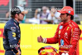 Sprint winner Max Verstappen (NLD) Red Bull Racing with Carlos Sainz Jr (ESP) Ferrari in parc ferme. 19.10.2024. Formula 1 World Championship, Rd 19, United States Grand Prix, Austin, Texas, USA, Sprint and Qualifying Day.