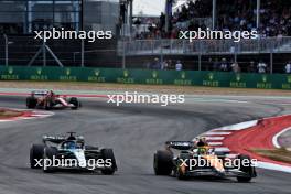 Lando Norris (GBR) McLaren MCL38 and George Russell (GBR) Mercedes AMG F1 W15 battle for position. 19.10.2024. Formula 1 World Championship, Rd 19, United States Grand Prix, Austin, Texas, USA, Sprint and Qualifying Day.