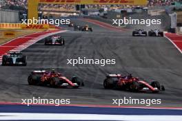 Charles Leclerc (MON) Ferrari SF-24 and Carlos Sainz Jr (ESP) Ferrari SF-24 battle for position. 19.10.2024. Formula 1 World Championship, Rd 19, United States Grand Prix, Austin, Texas, USA, Sprint and Qualifying Day.