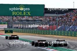 George Russell (GBR) Mercedes AMG F1 W15 and Charles Leclerc (MON) Ferrari SF-24 battle for position. 19.10.2024. Formula 1 World Championship, Rd 19, United States Grand Prix, Austin, Texas, USA, Sprint and Qualifying Day.