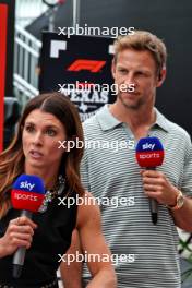 (L to R): Danica Patrick (USA) Sky Sports F1 Presenter and Jenson Button (GBR) Sky Sports F1 Presenter / Williams Racing Senior Advisor. 19.10.2024. Formula 1 World Championship, Rd 19, United States Grand Prix, Austin, Texas, USA, Sprint and Qualifying Day.