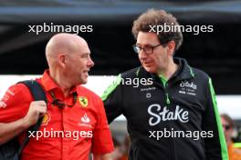 (L to R): Jock Clear (GBR) Ferrari Senior Performance Engineer with Mattia Binotto (ITA) Sauber Motorsport Chief Operating and Chief Technical Officer. 19.10.2024. Formula 1 World Championship, Rd 19, United States Grand Prix, Austin, Texas, USA, Sprint and Qualifying Day.