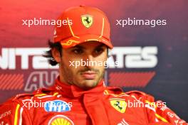 Carlos Sainz Jr (ESP) Ferrari in the post qualifying FIA Press Conference. 19.10.2024. Formula 1 World Championship, Rd 19, United States Grand Prix, Austin, Texas, USA, Sprint and Qualifying Day.