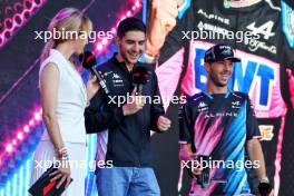 (L to R): Esteban Ocon (FRA) Alpine F1 Team and team mate Pierre Gasly (FRA) Alpine F1 Team on the FanZone Stage. 19.10.2024. Formula 1 World Championship, Rd 19, United States Grand Prix, Austin, Texas, USA, Sprint and Qualifying Day.