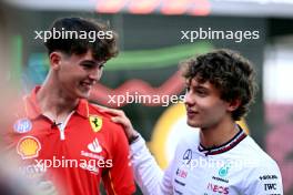 (L to R): Oliver Bearman (GBR) Ferrari Reserve Driver with Andrea Kimi Antonelli (ITA) Mercedes AMG F1 Junior Driver. 19.10.2024. Formula 1 World Championship, Rd 19, United States Grand Prix, Austin, Texas, USA, Sprint and Qualifying Day.