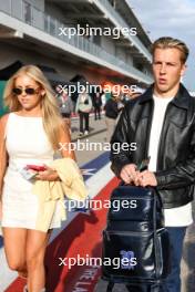 (L to R): Hannah St. John (USA) with her boyfriend Liam Lawson (NZL) RB. 19.10.2024. Formula 1 World Championship, Rd 19, United States Grand Prix, Austin, Texas, USA, Sprint and Qualifying Day.