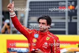 Carlos Sainz Jr (ESP) Ferrari celebrates his second position in Sprint parc ferme. 19.10.2024. Formula 1 World Championship, Rd 19, United States Grand Prix, Austin, Texas, USA, Sprint and Qualifying Day.