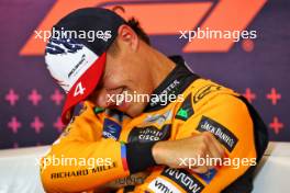 Lando Norris (GBR) McLaren in the post qualifying FIA Press Conference. 19.10.2024. Formula 1 World Championship, Rd 19, United States Grand Prix, Austin, Texas, USA, Sprint and Qualifying Day.