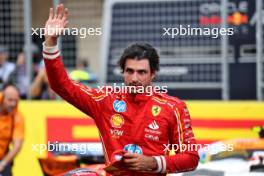 Carlos Sainz Jr (ESP) Ferrari celebrates his second position in Sprint parc ferme. 19.10.2024. Formula 1 World Championship, Rd 19, United States Grand Prix, Austin, Texas, USA, Sprint and Qualifying Day.