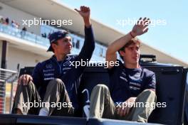 (L to R): Alexander Albon (THA) Williams Racing and Franco Colapinto (ARG) Williams Racing on the drivers' parade. 20.10.2024. Formula 1 World Championship, Rd 19, United States Grand Prix, Austin, Texas, USA, Race Day.