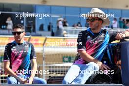 (L to R): Esteban Ocon (FRA) Alpine F1 Team and Pierre Gasly (FRA) Alpine F1 Team on the drivers' parade. 20.10.2024. Formula 1 World Championship, Rd 19, United States Grand Prix, Austin, Texas, USA, Race Day.