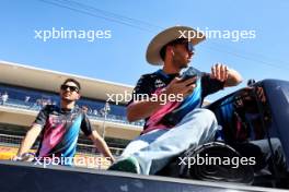 (L to R): Esteban Ocon (FRA) Alpine F1 Team and Pierre Gasly (FRA) Alpine F1 Team on the drivers' parade. 20.10.2024. Formula 1 World Championship, Rd 19, United States Grand Prix, Austin, Texas, USA, Race Day.