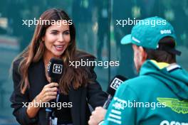 (L to R): Melissa Jimenez Dionisio (ESP) DAZN F1 TV Presenter with Fernando Alonso (ESP) Aston Martin F1 Team. 17.10.2024. Formula 1 World Championship, Rd 19, United States Grand Prix, Austin, Texas, USA, Preparation Day.