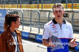 (L to R): Danica Patrick (USA) Sky Sports F1 Presenter with Liam Lawson (NZL) RB. 17.10.2024. Formula 1 World Championship, Rd 19, United States Grand Prix, Austin, Texas, USA, Preparation Day.