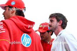 Paul Mescal (IRE) Actor with Carlos Sainz Jr (ESP) Ferrari and Charles Leclerc (MON) Ferrari. 17.10.2024. Formula 1 World Championship, Rd 19, United States Grand Prix, Austin, Texas, USA, Preparation Day.