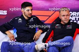 (L to R): Esteban Ocon (FRA) Alpine F1 Team and Kevin Magnussen (DEN) Haas F1 Team in the FIA Press Conference. 17.10.2024. Formula 1 World Championship, Rd 19, United States Grand Prix, Austin, Texas, USA, Preparation Day.