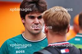 Lance Stroll (CDN) Aston Martin F1 Team with Mick Schumacher (GER) Mercedes AMG F1 Reserve Driver. 17.10.2024. Formula 1 World Championship, Rd 19, United States Grand Prix, Austin, Texas, USA, Preparation Day.