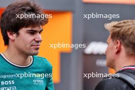 Lance Stroll (CDN) Aston Martin F1 Team with Mick Schumacher (GER) Mercedes AMG F1 Reserve Driver. 17.10.2024. Formula 1 World Championship, Rd 19, United States Grand Prix, Austin, Texas, USA, Preparation Day.