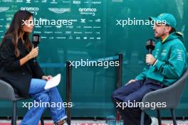 (L to R): Melissa Jimenez Dionisio (ESP) DAZN F1 TV Presenter with Fernando Alonso (ESP) Aston Martin F1 Team. 17.10.2024. Formula 1 World Championship, Rd 19, United States Grand Prix, Austin, Texas, USA, Preparation Day.